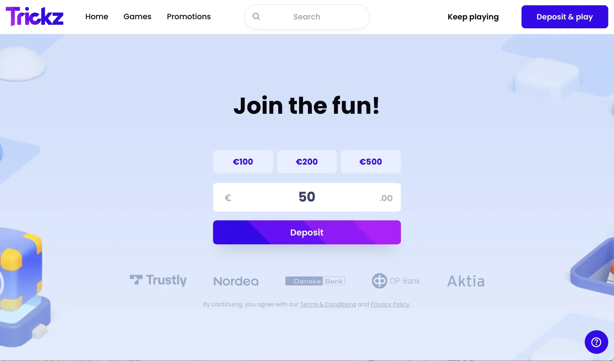 Trickz lobby screenshot